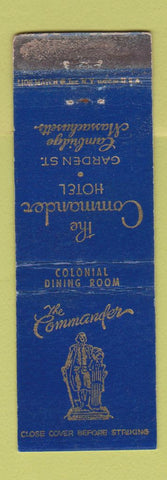 Matchbook Cover - Commander Hotel Cambridge MA WORN