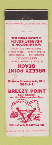 Matchbook Cover - Breezy Point Beach Willows MD
