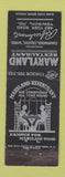 Matchbook Cover - Maryland Restaurant Towson MD WEAR