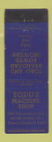 Matchbook Cover - Todd's Machine Shop Silver Spring MD