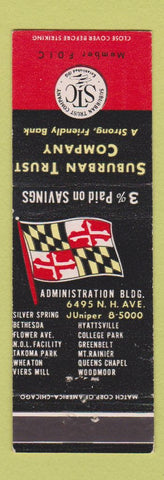 Matchbook Cover - Suburban Trust Company Silver Spring Hyattsville Wheaton MD