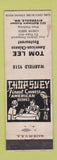Matchbook Cover - Tom Lee Chinese Food Riverdale MD STAINED