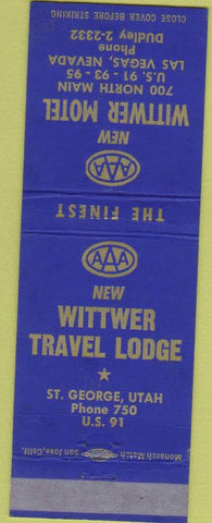 Matchbook Cover - Wittwer Motel Las Vegas NV St George UT