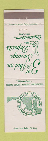 Matchbook Cover - County Trust Company Chestertown MD