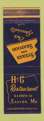 Matchbook Cover - H&G Restaurant Easton MD WEAR