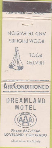 Matchbook Cover - Dreamland Motel Loveland CO Girlie