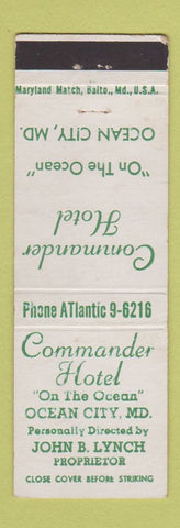 Matchbook Cover - Commander Hotel Ocean City MD