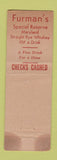 Matchbook Cover - Furman's Cafe Baltimore MD WEAR
