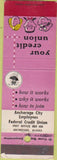 Matchbook Cover - Credit Union Anchorage AK