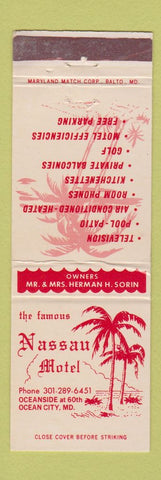 Matchbook Cover - Nassau Motel Ocean City MD
