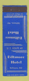 Matchbook Cover - Biltmore Hotel Baltimore MD