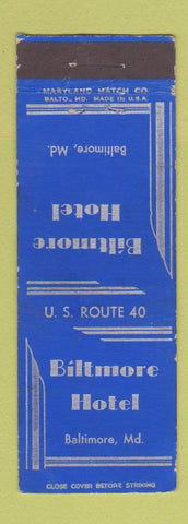 Matchbook Cover - Biltmore Hotel Baltimore MD
