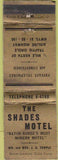 Matchbook Cover - Shades Motel Baton Rouge LA