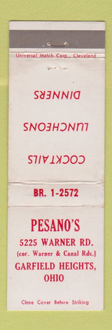 Matchbook Cover - Pesano's Restaurant Garfield Heights OH WEAR