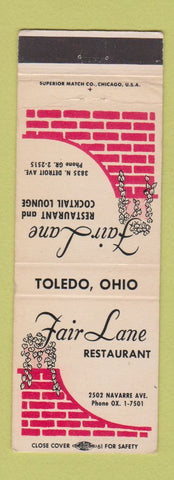 Matchbook Cover - Fair Lane Restaurant Toledo OH