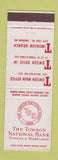 Matchbook Cover - Towson National Bank MD