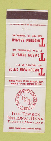 Matchbook Cover - Towson National Bank MD
