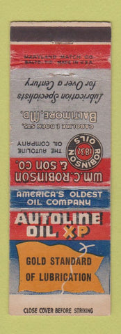 Matchbook Cover - Autoline WM Robinson Oil Baltimore MD WEAR