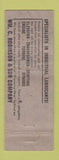 Matchbook Cover - Autoline WM Robinson Oil Baltimore MD WEAR