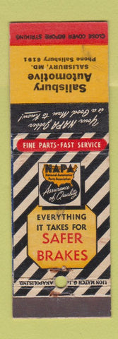 Matchbook Cover - NAPA Auto PARts Salisbury MD