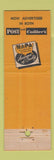 Matchbook Cover - NAPA Auto PARts Salisbury MD