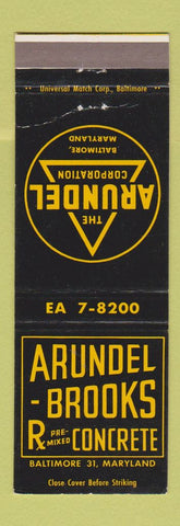 Matchbook Cover - Arundel Brooks Concrete Baltimore MD WEAR