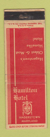 Matchbook Cover - Hamilton Hotel Hagerstown MD WEAR