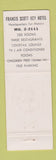 Matchbook Cover - Francis Scott Key Hotel Frederick MD WEAR