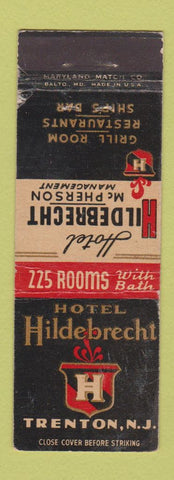 Matchbook Cover - Hotel Hildebrecht Trenton NJ WORN