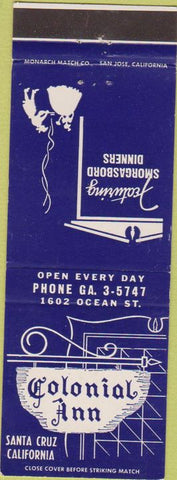 Matchbook Cover - Colonial Inn Santa Cruz CA