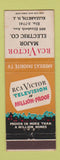Matchbook Cover - RCA Victor TV Elizabeth NJ