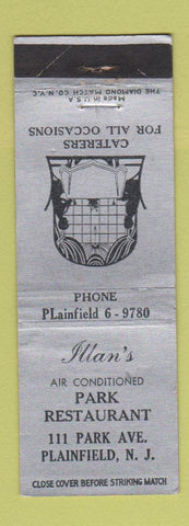 Matchbook Cover - Illan's Restaurant Plainfield NJ