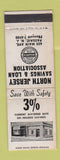 Matchbook Cover - North Jersey Savings and Loan Passaic NJ WORN