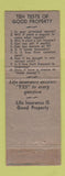Matchbook Cover - Mutual Benefit Life Insurance Howard Kaichen Detroit MI WORN