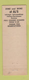 Matchbook Cover - Al's Italian Restaurant Detroit MI WEAR