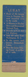 Matchbook Cover - Luray Caverns VA Singing Tower