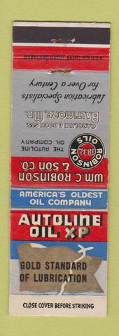 Matchbook Cover - Autoline WM Robinson Oil Baltimore MD