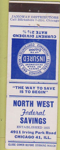 Matchbook Cover - West End Federal Savings Chicago IL