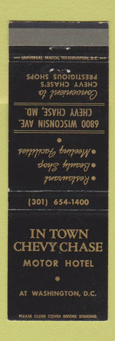 Matchbook Cover - In Town Motor Hotel Chevy Chase MD