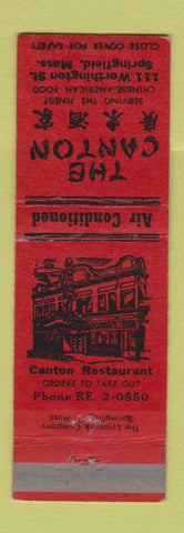 Matchbook Cover - The Canton Restaurant Springfield MA Chinese