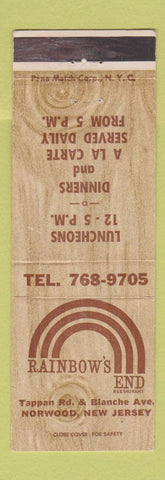Matchbook Cover - Rainbow's End Restaurant Norwood NJ