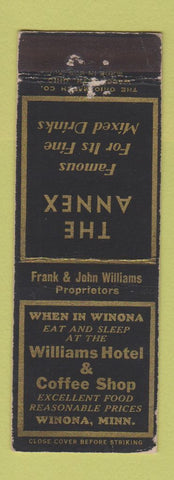 Matchbook Cover - The Annex Williams Hotel Winona MN WEAR