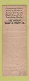 Matchbook Cover - Peoples Bank and Trust Tupelo MS
