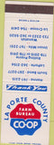 Matchbook Cover - Farm Co-Op LaPorte County South Bend Brown Bigelow