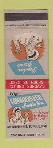 Matchbook Cover - Connoisseur Restaurant St Paul MN WEAR