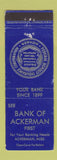 Matchbook Cover - Bank of Ackerman MS WEAR