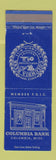 Matchbook Cover - Columbia Bank MS