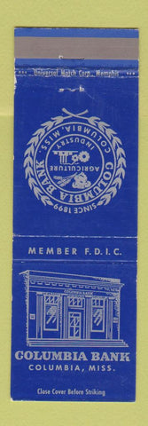 Matchbook Cover - Columbia Bank MS