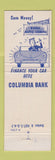 Matchbook Cover - Columbia Bank MS