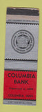 Matchbook Cover - Columbia Bank MS WORN